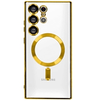 SAMSUNG GALAXY S25 ULTRA WIRELESS CHARGING TPU CASE WITH CHROME EDGE & CAMERA COVER GOLD