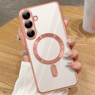 SAMSUNG GALAXY S26 PLUS WIRELESS CHARGING TPU CASE WITH CHROME EDGE & CAMERA COVER PINK GOLD