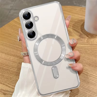 SAMSUNG GALAXY S26 PLUS WIRELESS CHARGING TPU CASE WITH CHROME EDGE & CAMERA COVER SILVER
