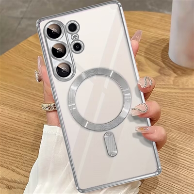 SAMSUNG GALAXY S26 ULTRA WIRELESS CHARGING TPU CASE WITH CHROME EDGE & CAMERA COVER SILVER