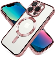 IPHONE 11 WIRELESS CHARGING TPU CASE WITH CHROME EDGE & CAMERA COVER PINK GOLD