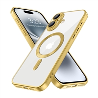 IPHONE 16 WIRELESS CHARGING TPU CASE WITH CHROME EDGE & CAMERA COVER GOLD