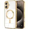 IPHONE 17 WIRELESS CHARGING TPU CASE WITH CHROME EDGE & CAMERA COVER GOLD