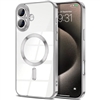 IPHONE 17 WIRELESS CHARGING TPU CASE WITH CHROME EDGE & CAMERA COVER SILVER