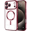 iPhone 18 Pro Wireless Charging TPU Case With Chrome Edge & Camera Cover Burgundy