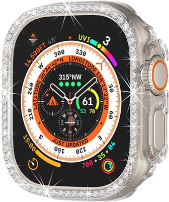 49MM IWATCH DIAMOND CASE WITH SCREEN PROTECTOR CLEAR