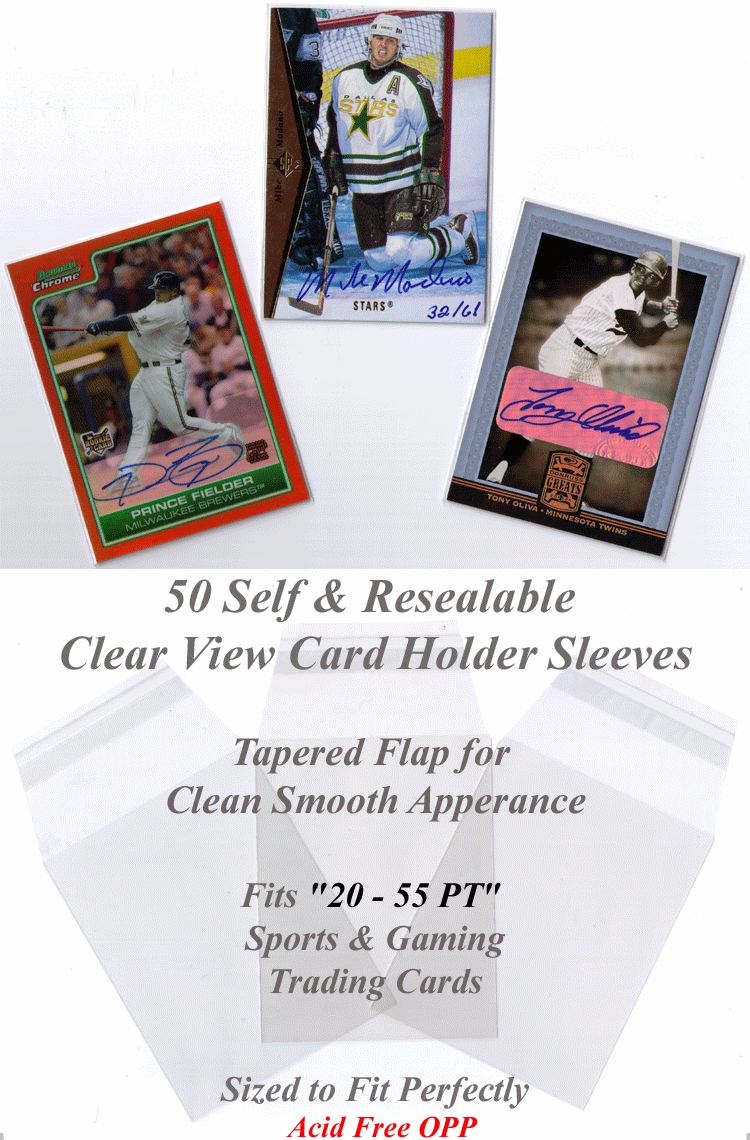 Superior Fit Sleeves for 20-55 PT Cards (50) *100*