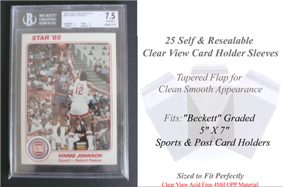 Superior Fit Sleeves for Beckett 5 X 7 Card Slabs