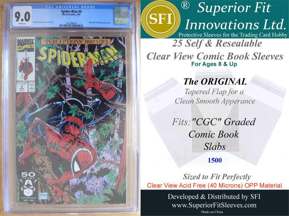 Superior Fit Sleeves for CGC Graded Comic Book Slabs (25) *1500*
