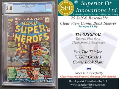 Superior Fit Sleeves for the Thicker CGC Graded Comic Book Slabs