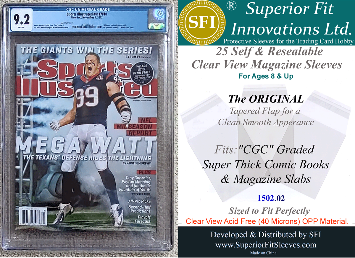 Superior Fit Sleeves for the CGC Graded Super Thick Comic Books and Magazine  Slabs