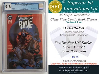 Superior Fit Sleeves for the  NEW Thicker CGC Graded Comic Book Slabs