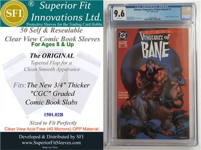 Superior Fit Sleeves for CGC Graded Magazine Slabs (25) *1502*