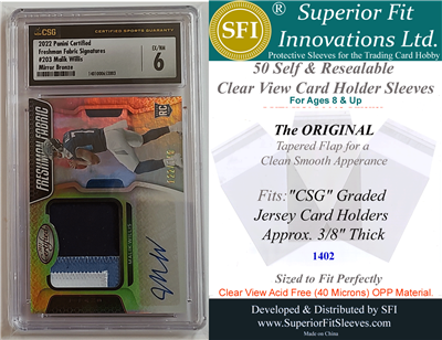 Sleeves for CSG Graded Jersey Card Slabs 3/8"
