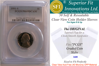 Superior Fit Sleeves for PCSG Graded Coin Slabs
