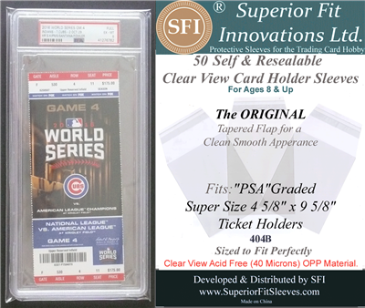 Superior Fit Sleeves for PSA Graded Sports n Concert Ticket Stubs Slabs (50)