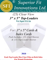 3 x 5 Top Loaders for Cards and Index Cards