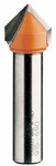 CMT 815.660.11 5/8" Diameter 90 Degree X 1/2" Cutting Length 2-Flute V-Groove Router Bit With 1/2" S