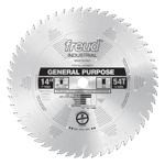 Freud LU72M014 14" Diameter X 54T ATB General Purpose Carbide-Tipped Saw Blade With 1" Arbor (.138 K