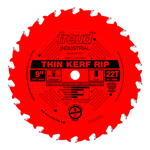 Freud LU87R009 9" Diameter X 22T Flat Thin Kerf Rip Carbide-Tipped Saw Blade With 5/8" Arbor (.094 K