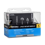 [KUTZALL 18CKIT01]  1/8" SHAFT, 4 PIECE COARSE BURR KIT (T-18-E, S-38-E, BN-14-E, FL-14-E)