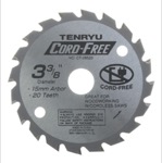 Tenryu CF-08520 3-3/8" Carbide Tipped Saw Blade ( 20 Tooth ATB Grind - 15mm Arbor - 0.039 Kerf)
