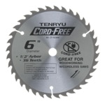 Tenryu CF-15236W 6" Carbide Tipped Saw Blade ( 36 Tooth ATAF Grind - 1/2" Arbor - 0.063 Kerf)