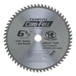 Tenryu CF-16560A 6-1/2" Carbide Tipped Saw Blade ( 60 Tooth ATB Grind - 5/8" Arbor - 0.079 Kerf)