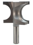 Whiteside 1435 1-1/4" Diameter X 5/8" Radius X 1-3/4" Double Flute Half Round Router Bit (1/2" Shank