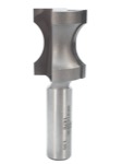 Whiteside 1476 3/4" Bead Opening X 3/16" Bead Depth X 1-1/4" Double Flute Oval Edge Router Bit (1/2"