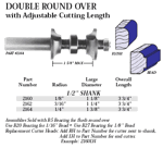 Whiteside 2162 1-1/4" Diameter Double Flute Double Roundover Bit (1/2" Shank)