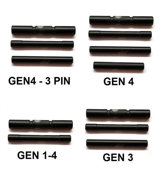 GoTo SPORTS GEAR Black Coated Stainless Steel Pin Kit For Glock Gen 1-4