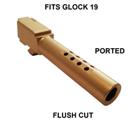 TiN Gold Barrel For Glock 19 Barrel 9MM 9x19 Fits Generation  1 2 3 4  5