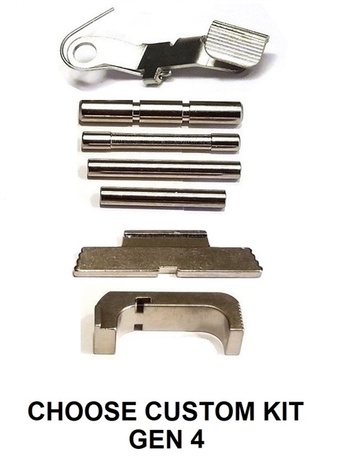 GoTo GEAR Chrome Extended Control Kit With Tango Down Slide Stop/Release And Aluminum Magazine Release For GLOCK GEN 4 (Price Varies Per Kit)