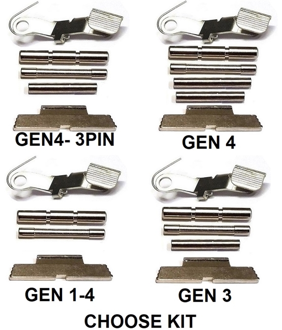 GoTo GEAR Chrome Extended Control Kits With Tango Down Slide Stop For Glock GEN 1-4 (Price Varies Per Kit)