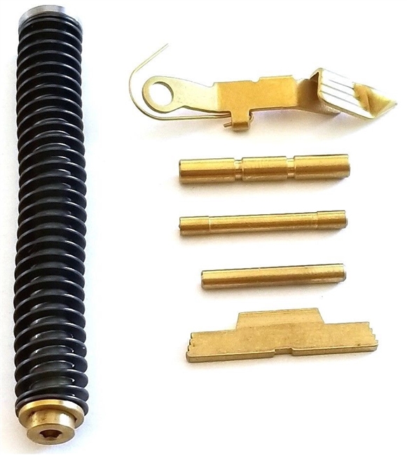 GoTo GEAR TiN Coated Extended Control Kit and Guide Rod Assembly For Glock G17, 17L, 22, 24, 31 ,34, 35, 37,20,20SF, 21, 21SF,40,41 Gen 1-3