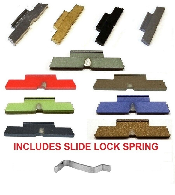 GoTo SPORTS GEAR Stainless Steel Extended Slide Lock Levers With Spring For Glock 19 23 32 38 Gen 1 - 4