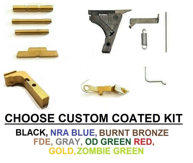 Lower Parts Kit For Glock 17 Gen 1 2 3  With Out Trigger Cerakokte, Chrome, TiN Gold