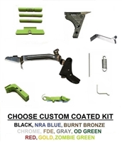Lower Parts Kit For Glock 17  Gen 1 - 3 With Trigger, Cerakote, Chrome, TiN Gold