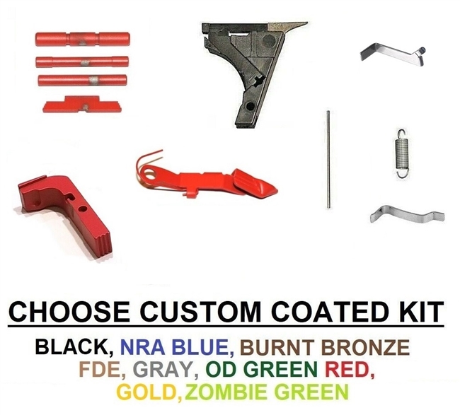 Lower Parts Kit  For Glock 19 Gen 1 2 3  With Out Trigger, Cerakote, Chrome, TiN Gold