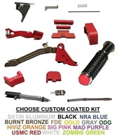Lower and Upper Parts Kit For Glock 43 43X 48 Custom Coated With Extended Controls and Tango Down Trigger, Cerakote, TiN Gold, Chrome