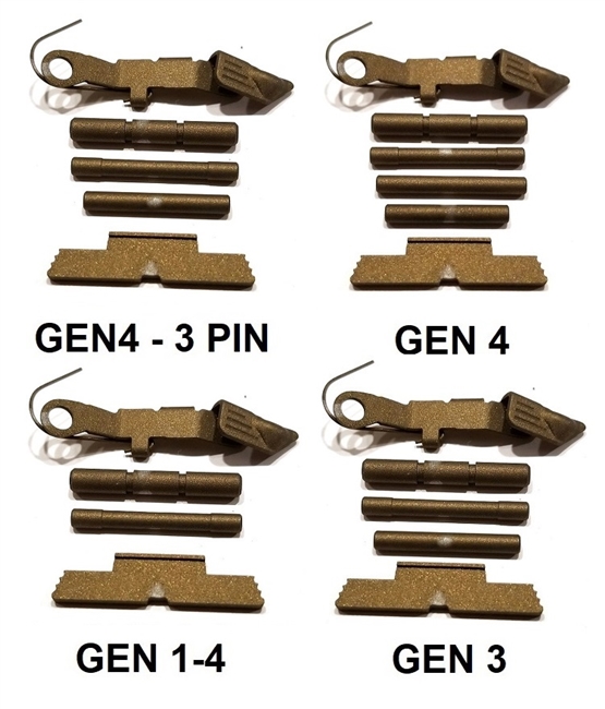 Burnt Bronze Extended Control Kits For Glock GEN 1-4 (Price Varies Per Kit)