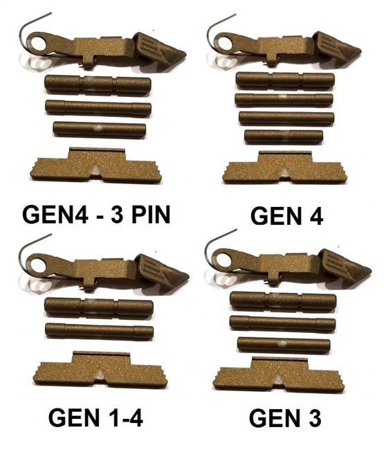 Burnt Bronze Extended Control Kits For Glock GEN 1 2 3 4