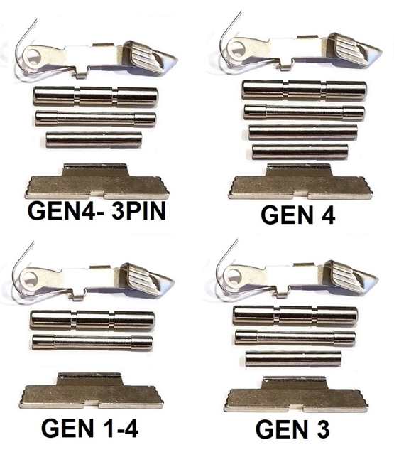 Chrome/Nickel Coated Extended Control Kits For Glock GEN 1-4 (Price Varies Per Kit)