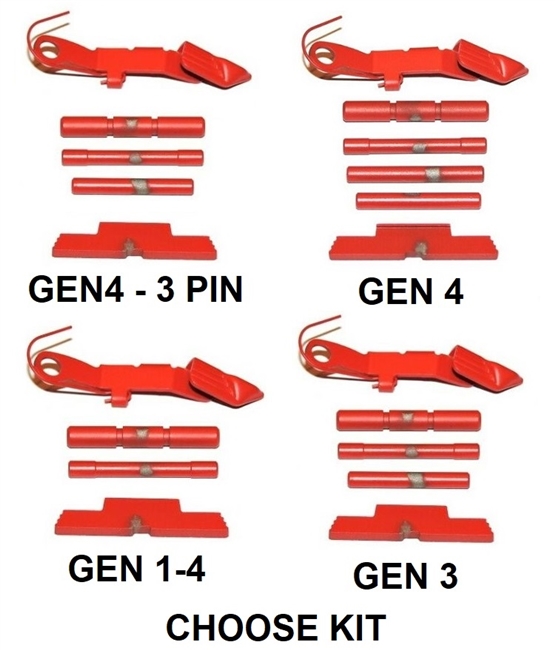 USMC RED Cerakote Extended Control Kits For Glock GEN 1-4 (Price Varies Per Kit)