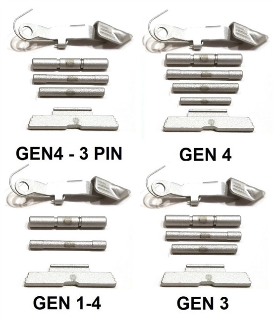 Satin Aluminum Extended Control Kits For Glock GEN 1-4 (Price Varies Per Kit)