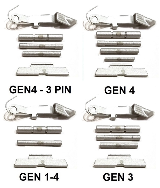 Satin Aluminum Extended Control Kits For Glock GEN 1 2 3 4, Cerakote