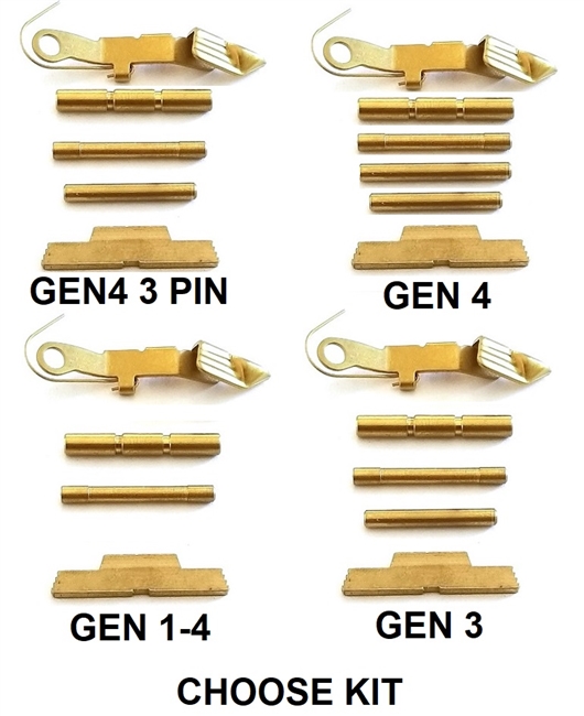 TiN Coated Extended Control Kits For Glock GEN 1-4 (Price Varies Per Kit)