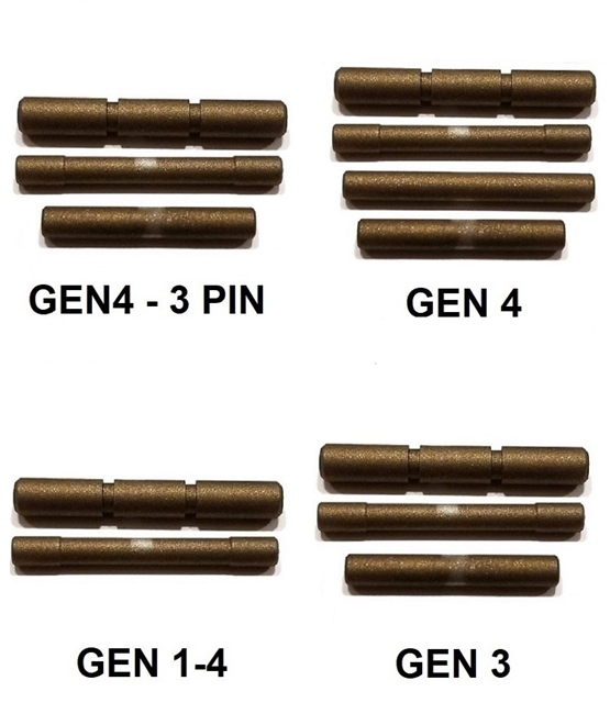 CENTENNIAL DEFENSE SYSTEMS Burnt Bronze Coated Stainless Steel Pin Kits For Glock Generation 1 - 4 (Price Varies Per Kit)
