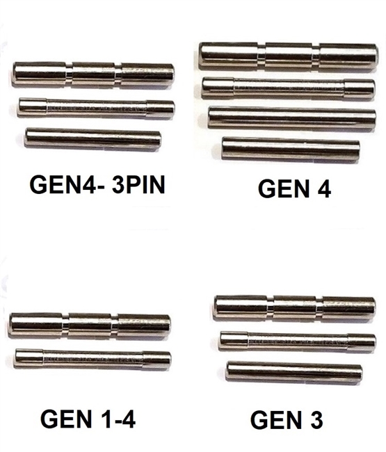 GoTo SPORTS GEAR Nickel Chrome Coated Stainless Steel Pin Kits For Glock Generation 1 - 4 (Price Varies Per Kit)